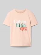 T-shirt met labelprint