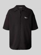 Relaxed fit vrijetijdsoverhemd met labelstitching, model 'SIGNAR'