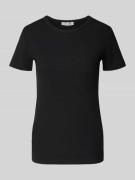 T-shirt in riblook met ronde hals