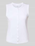 Top met bandjes in riblook met knoopsluiting