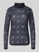 Semi-transparant shirt met lange mouwen en opstaande kraag