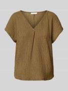 Relaxed fit T-shirt met V-hals en sierplooi