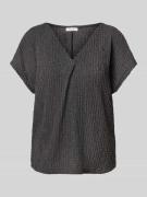 Relaxed fit T-shirt met V-hals en sierplooi