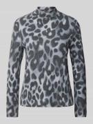Sweatshirt met geribde opstaande kraag