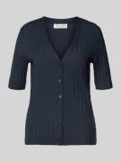 Slim fit cardigan van een mix van modal en katoen