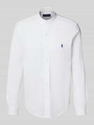 Regular fit vrijetijdsoverhemd met labelstitching en opstaande kraag