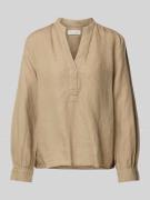 Comfort fit blouse met lange mouwen van puur linnen