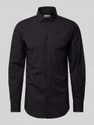 Shaped fit zakelijk overhemd van katoenstretch