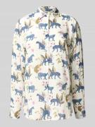 Regular fit blouse van viscose in all-over look