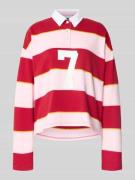 Sweatshirt met platte kraag en knoopsluiting