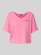 Boxy fit T-shirt met V-hals