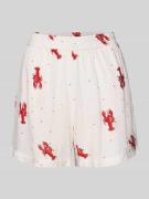 Relaxed fit korte broek van pure viscose, model 'NYA'