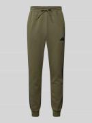 Sweatpants met elastische band en labelstitching