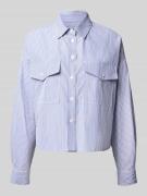 Regular fit overhemdblouse met bedrukte inzet op de rug, model 'DORIA'