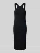 Knielange jurk van viscosemix, model 'PAITMAN'