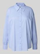 Regular fit overhemdblouse met logostitching, model 'Bernadette'