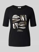 Regular fit T-shirt van katoenmix