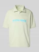 Relaxed fit poloshirt met labelprint