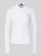 Slim fit poloshirt met labelstitching