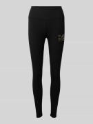 High waist legging met labeldetail