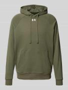 Hoodie met labelstitching en kangoeroezak