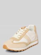 Sneakers van leermix met reliëflogo, model 'Dani'