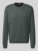 Sweatshirt met ronde hals en labelstitching