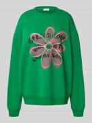 Oversized sweatshirt met ronde hals, model 'Good Vibes'