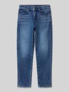 Straight fit jeans van katoenmix