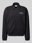 Sweatjack met platte kraag en steekzakken