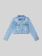 Regular fit jeansjack met kanten boord