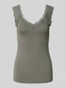 Slim fit tanktop van viscosemix, model 'BARBERA'