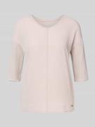 Relaxed fit T-shirt van een mix van katoen en elastaan met siernaad