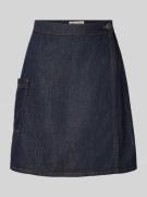 Uitlopende jeansrok van een mix van katoen en linnen