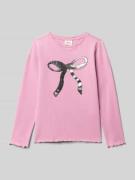 Regular fit shirt met lange mouwen van katoenmix