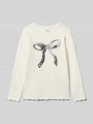 Regular fit shirt met lange mouwen van katoenmix