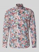 Slim fit zakelijk overhemd met kentkraag in all-over look