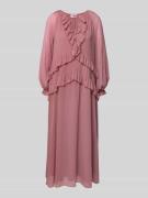 Midi-jurk van chiffon met volants