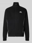 Sweatjack met logo met opstaande kraag