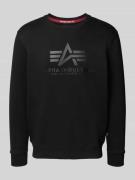 Sweatshirt met logo en ronde hals