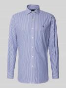 Regular fit zakelijk overhemd met logostitching