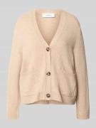 Gebreid jack van wolmix met V-hals