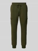 Slim fit sweatpants met cargozakken