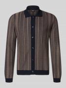 Slim fit gebreid jack met platte kraag, model 'Cijanni'