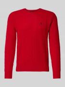 Regular fit gebreide pullover van een mix van wol en kasjmier