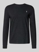 Regular fit shirt met lange mouwen en logostitching, model 'Jersey'