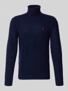 Slim fit gebreide pullover van een mix van wol en kasjmier