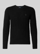 Regular fit gebreide pullover van een mix van wol en kasjmier