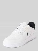 Leren sneakers met logostitching, model 'MASTERS'
