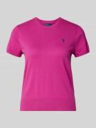 Gebreid shirt met logostitching